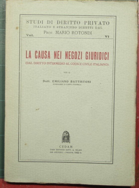 La causa nei negozi giuridici