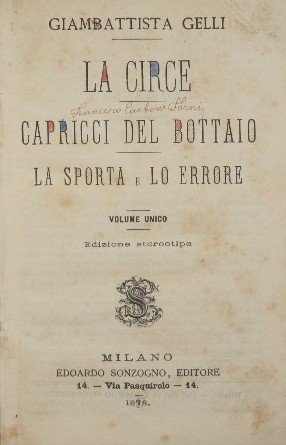 La Circe - Capricci del bottaio - La sporta e …