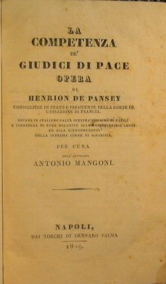 La competenza de' giudici di pace opera di Henrion de …