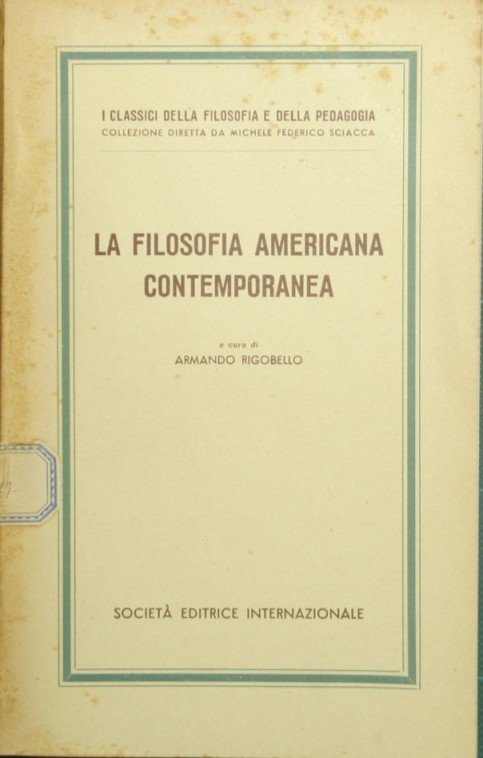 La filosofia americana contemporanea