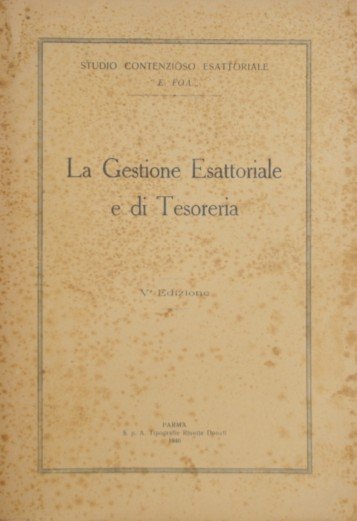 La gestione esattoriale e di tesoreria