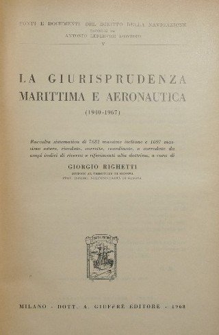 La giurisprudenza marittima e aeronautica