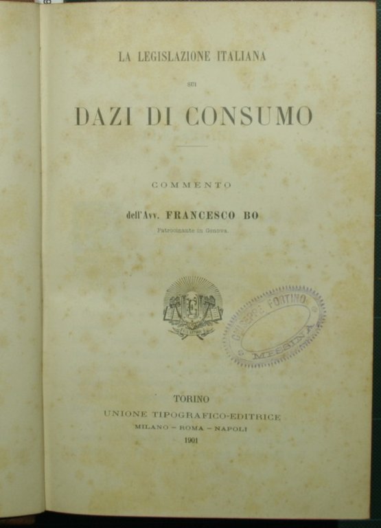 La legislazione italiana sui dazi di consumo