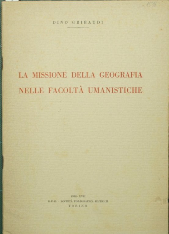La missione della geografia nelle facoltà umanistiche