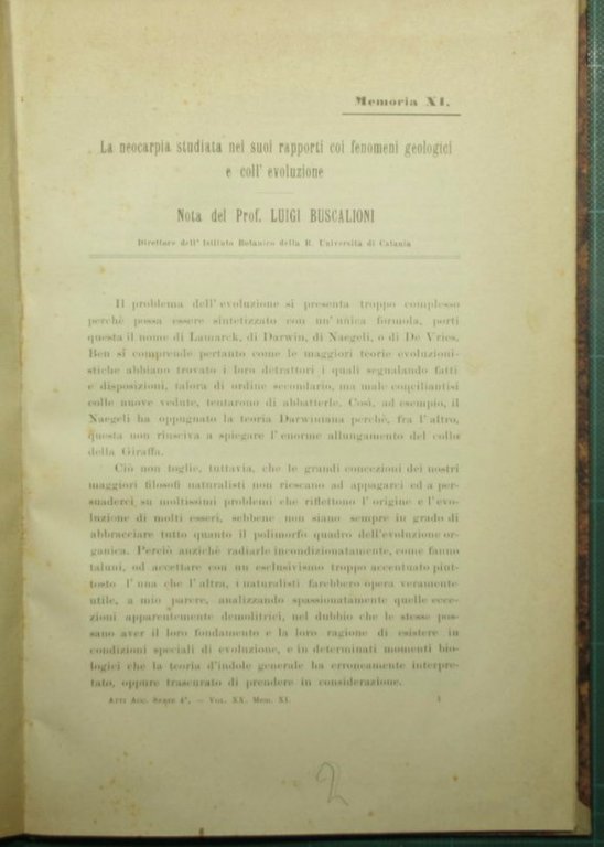 La neocarpia studiata nei suoi rapporti coi fenomeni geologici e …