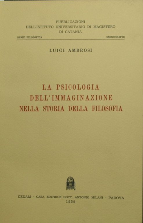 La psicologia dell'immaginazione nella storia della filosofia