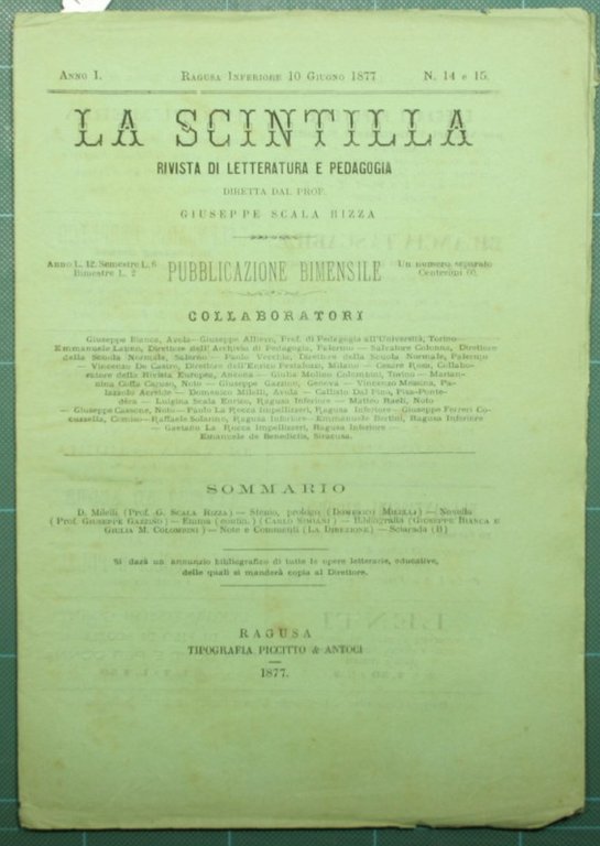 La scintilla. N. 14-15