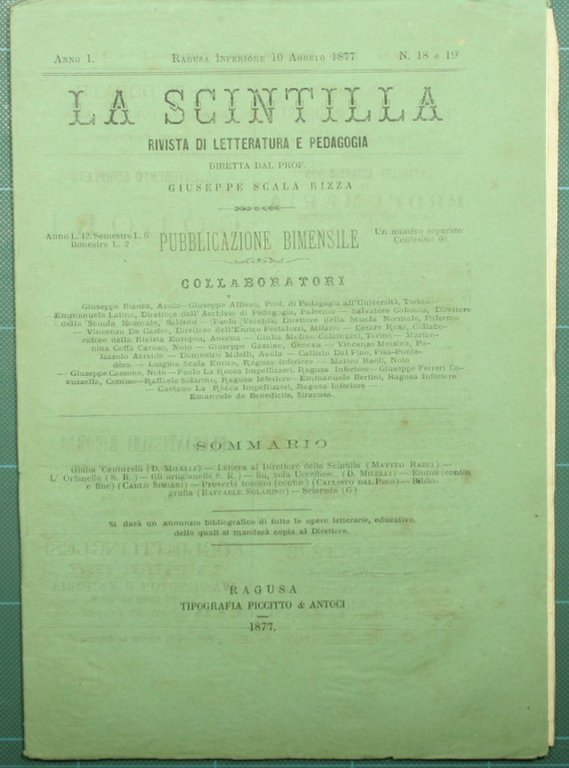 La scintilla. N. 18-19