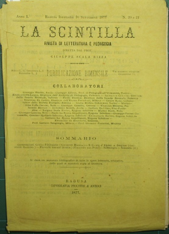 La scintilla. N. 20-21