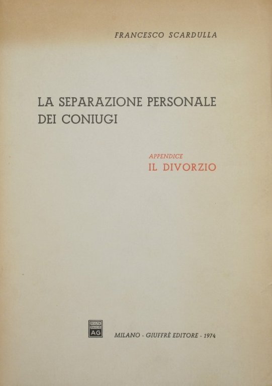 La separazione personale dei coniugi