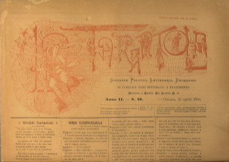 La Tarantola. Giornale politico, letterario, umoristico. Si pubblica a CATANIA …