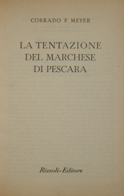 La tentazione del marchese di Pescara