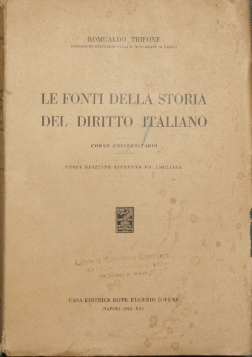 Le fonti della storia del diritto italiano