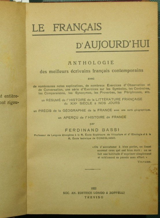 Le francais d'aujourd'hui; Raccolta di esercizi e di temi in …