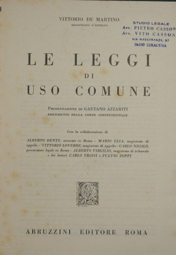 Le leggi di uso comune