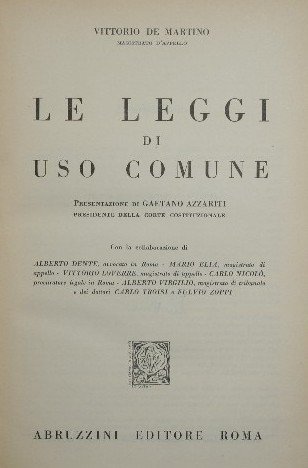 Le leggi di uso comune