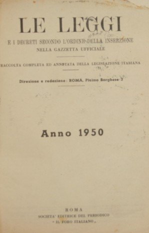 Le leggi e i decreti secondo l'ordine della inserzione nella …