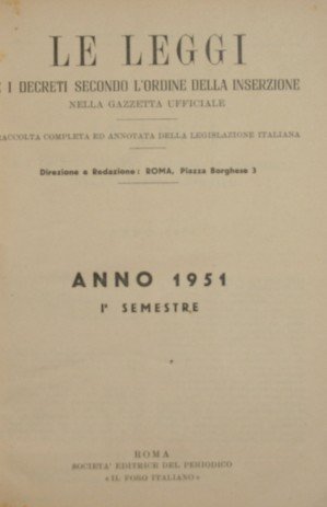 Le leggi e i decreti secondo l'ordine della inserzione nella …