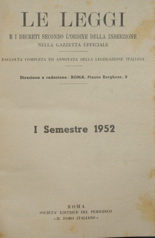 Le leggi e i decreti secondo l'ordine della inserzione nella …