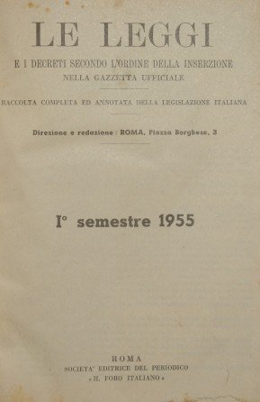 Le leggi e i decreti secondo l'ordine della inserzione nella …