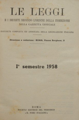 Le leggi e i decreti secondo l'ordine della inserzione nella …