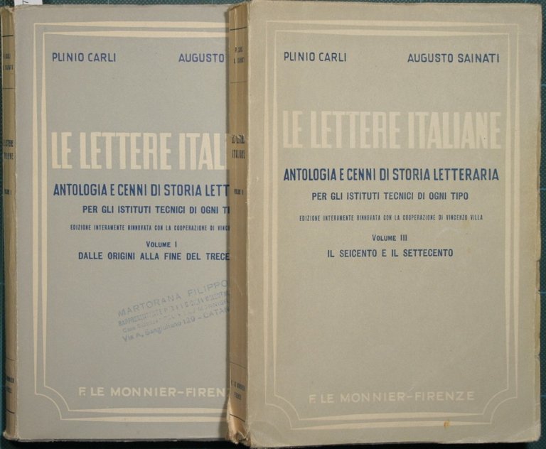 Le lettere italiane. Voll. I e III