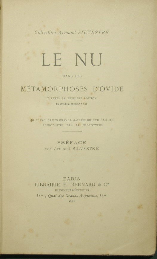 Le nu dans les Metamorphoses d'Ovide