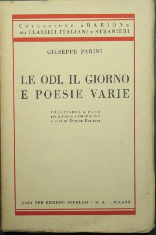 Le odi, Il giorno e poesie varie