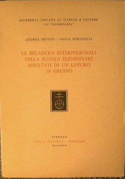 Le relazioni interpersonali nella scuola elementare risultati di un lavoro …