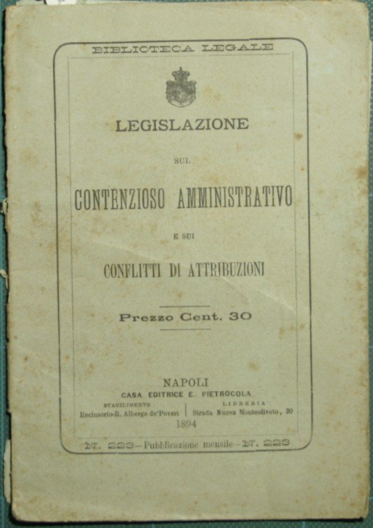 Legislazione sul contenzioso amministrativo e sui conflitti di attribuzioni