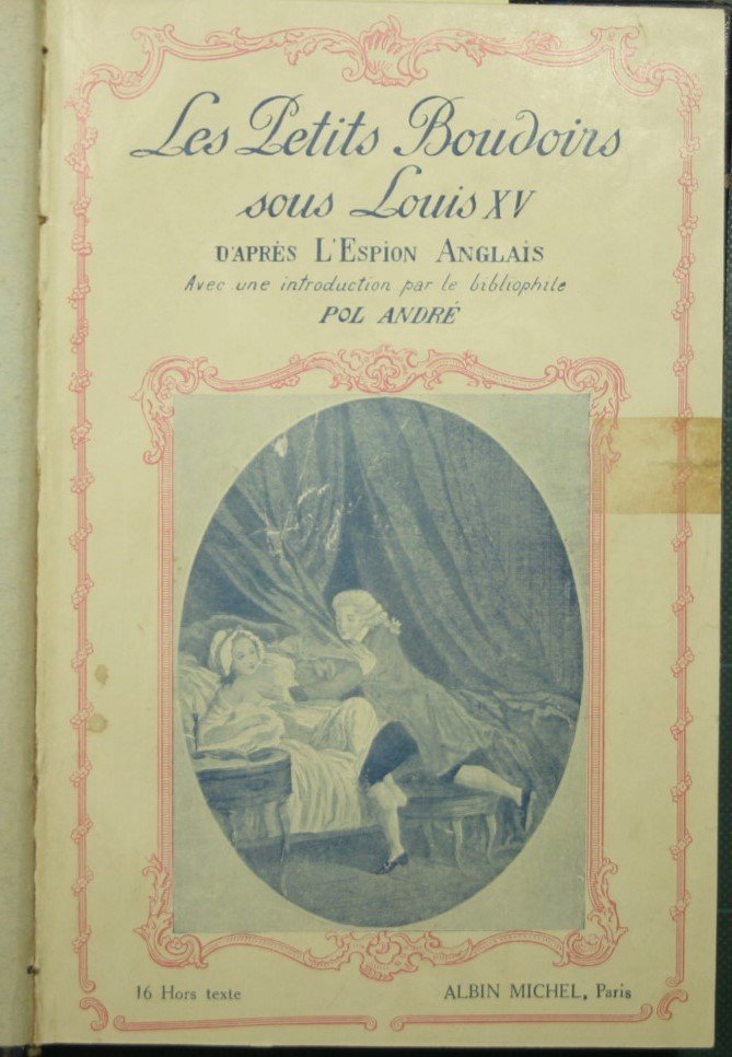 Les petit boudoirs sous Louis XV