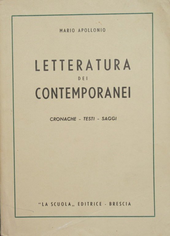 Letteratura dei contemporanei