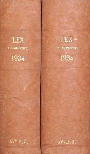 Lex. Legislazione italiana. Anno XX, 1934