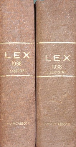 Lex. Legislazione italiana. Anno XXIV, 1938