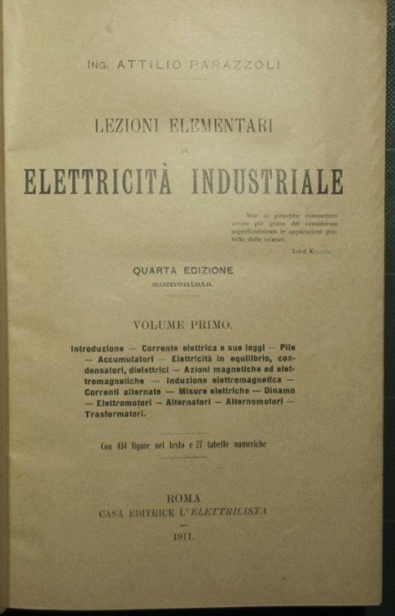 Lezioni elementari di elettricità industriale