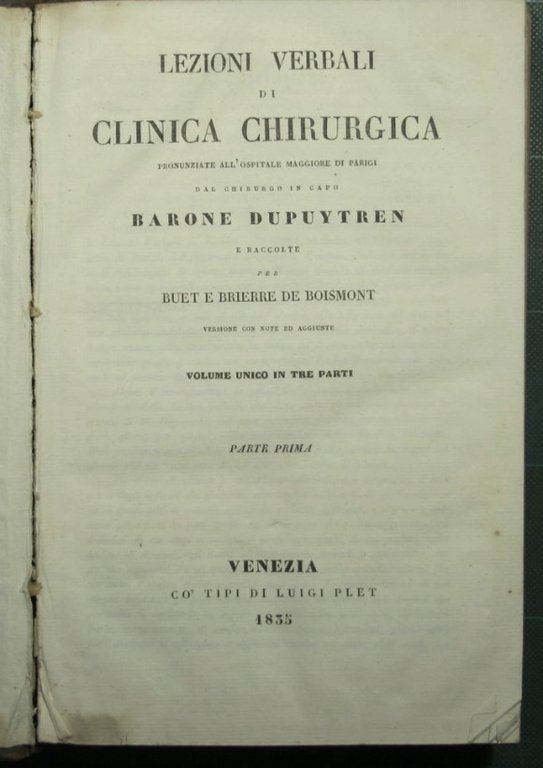 Lezioni verbali di clinica chirurgica