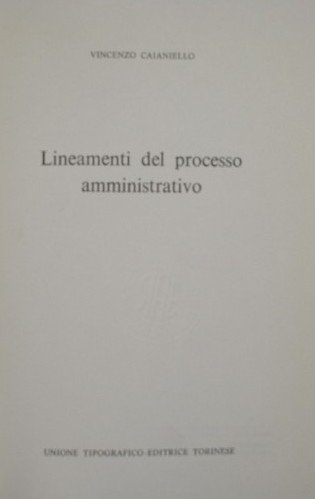 Lineamenti del processo amministrativo