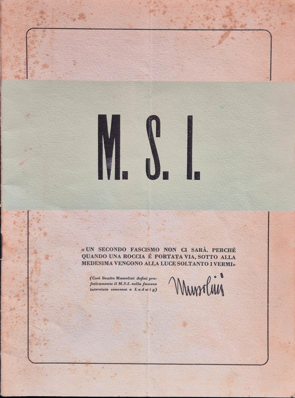 M.S.I. - Appunti di propaganda a cura della D.C. | Immagine principale