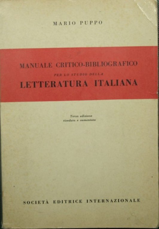 Manuale critico-bibliografico per lo studio della letteratura italiana