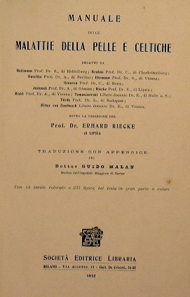 Manuale delle malattie della pelle e celtiche