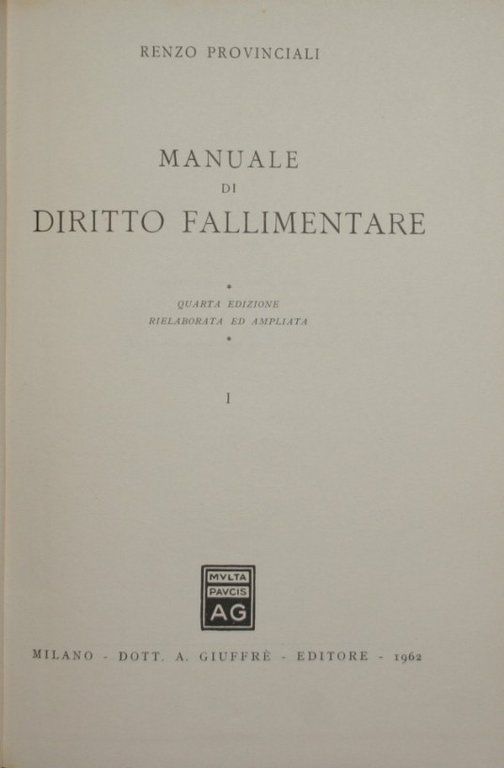 Manuale di diritto fallimentare