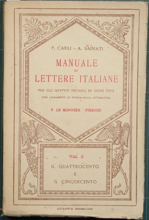 Manuale di lettere italiane. Vol. II