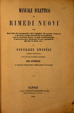Manuale eclettico di rimedi nuovi