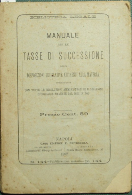 Manuale per le tasse di successione