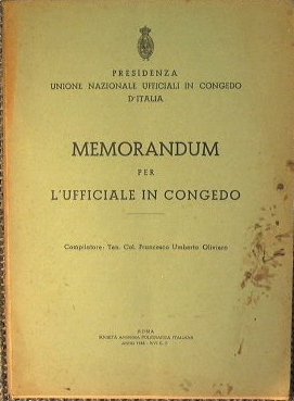 Memorandum per l'ufficiale in congedo
