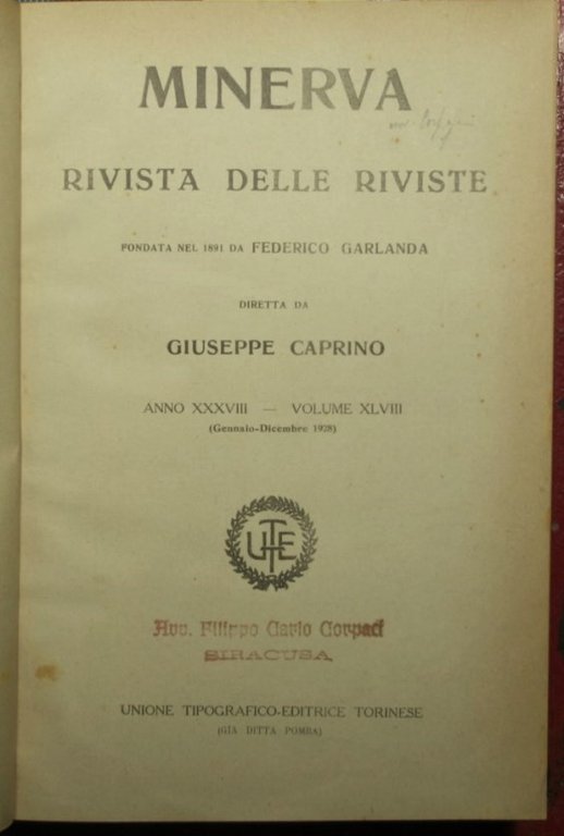 Minerva - Rivista delle riviste - 1928