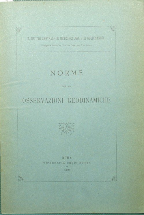 Norme per le osservazioni geodinamiche