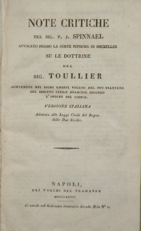 Note critiche su le dottrine del Sig. Toullier contenute nei …