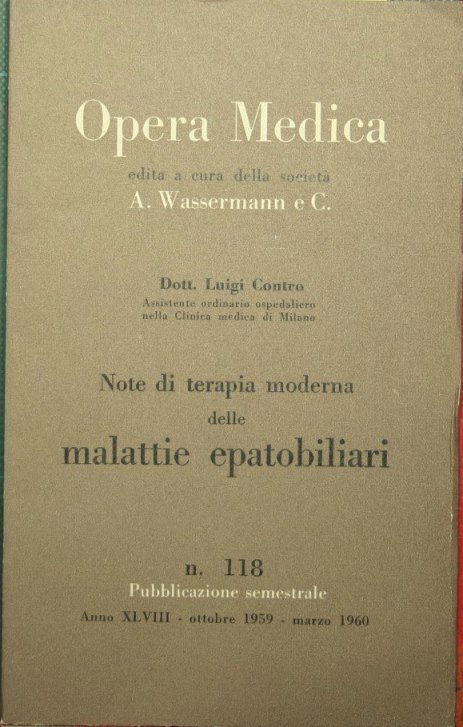 Note di terapia moderna delle malattie epatobiliari