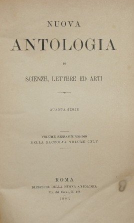 Nuova antologia. Vol. LXI